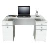 51" White Computer Desk With Five Drawers