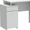 51" White Computer Desk With Five Drawers