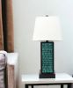 13 X 15 X 30.75 Black Metal With Teal Brick Pattern - Table Lamp