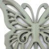 23" X 19" X 4" Gray Rustic Butterfly Wooden  Wall Decor