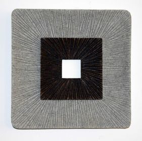 Brown & Gray Square Ribbed Minimalistic Wall Art