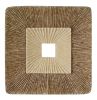 19" X 19" X 2.5" Brown Concave Square Double Layer Ribbed  Wall Plaque