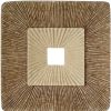 19" X 19" X 2.5" Brown Concave Square Double Layer Ribbed  Wall Plaque