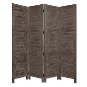 84" Gray Folding Four Panel Screen Room Divider