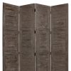 84" Gray Folding Four Panel Screen Room Divider