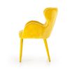 Yellow Upholstered Fabric Dining Arm Chair