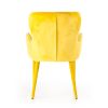 Yellow Upholstered Fabric Dining Arm Chair