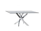 30" Glass And Steel Rectangular Dining Table