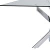 30" Glass And Steel Rectangular Dining Table