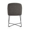 Set of Two Gray And Black Upholstered Fabric Dining Side Chairs