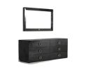 63" Black Six Drawer Double Dresser