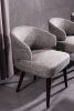 Gray And Black Upholstered Fabric Dining Side Chair