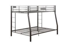 Black Metal Finish Twin Over Full Bunk With Side Ladders