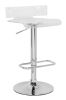 " Clear And Silver Stainless Steel Low Back Counter Height Bar Chair