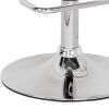 " Clear And Silver Stainless Steel Low Back Counter Height Bar Chair