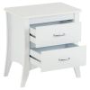 25" White Two Drawers Nightstand