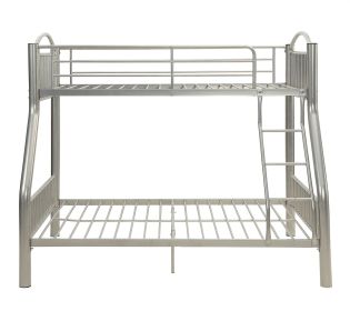 78" X 56" X 67" Silver Metal Twin Over Full  Bunk Bed