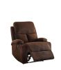 32" Chocolate Linen Recliner