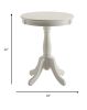 Cottage White Wood Pedestal Side Or End Table