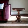 26" Brown Solid Wood Round End Table