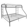 78" X 54" X 60" Twin Over Full Silver Metal Tube Bunk Bed