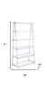 71" White and Silver Metal and Glass Five Tier Ladder Bookcase