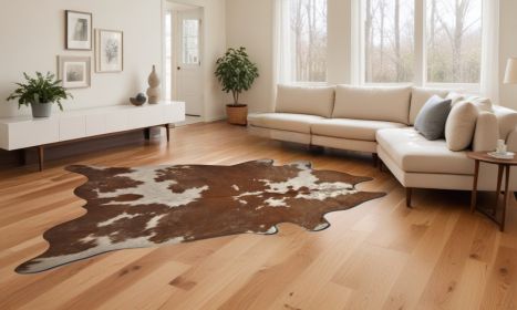 72" X 84" Brown And White Cowhide - Rug