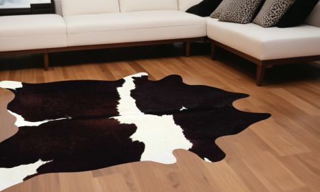 72" X 84" Chocolate And White Cowhide - Rug