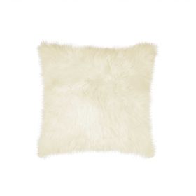 18" Natural Sheepskin Throw Pillow