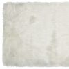 5' X 8' Off White Faux Fur Rectangular Area Rug