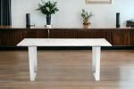 71" White And Silver Marble And Steel Dining Table