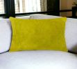 12" X 20" Yellow Cowhide Throw Pillow