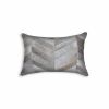 12 X 20 Gray Chevron Cowhide Throw Pillow