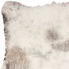 2' x 3' Ivory Black and Gray Spotted Shag Sheepskin Area Rug