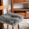 15" X 15" Silver Sheepskin Solid Color Dining Chair Pad