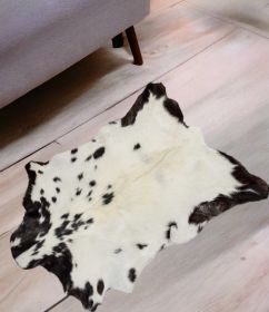 2" X 3" White And Black Calfskin - Area Rug