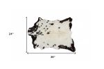 2" X 3" White And Black Calfskin - Area Rug