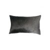 12 X 20 Gray And White Cowhide Throw Pillow