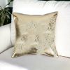 18" Beige Cowhide Throw Pillow