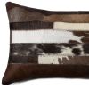 12" X 20" Chocolate Cowhide Throw Pillow