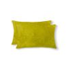 12" X 20" X 5" Yellow Cowhide  Pillow 2 Pack