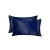 12" X 20" X 5" Navy Cowhide  Pillow 2 Pack