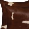 18" X 18" X 5" Brown And White Cowhide  Pillow 2 Pack