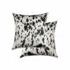 16"X16" Salt And Pepper Black And White Cowhide  Pillow 2 Pack