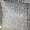 Set of Two 12" X 20" Gray and White Cowhide Throw Pillow