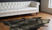 60" X 84" Chocolate And Gold Cowhide - Area Rug