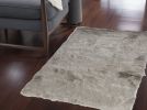 3" X 5" Gray Rectangular Faux Fur - Area Rug