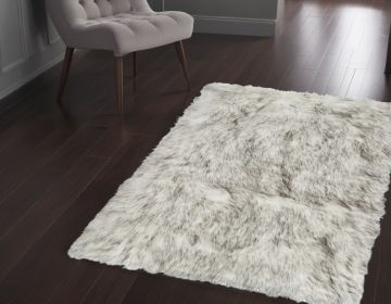 3' X 5' Ombre Gray Faux Fur