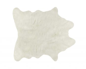 5' X 8' Super Soft Off White Faux Hide Area Rug