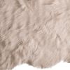 2' x 3' Taupe Faux Sheepskin Machine Tufted Non Skid Area Rug